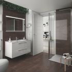 Meuble FUSSION CHROME 1000 2 tiroirs BLANC BRILLANT 997 x 540 x 450 mm