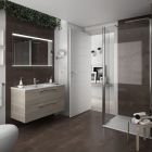 Meuble FUSSION CHROME 1000 2 tiroirs CHENE NATUREL 997 x 540 x 450 mm