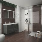 Meuble FUSSION CHROME 1000 2 tiroirs GRIS BRILLANT 997 x 540 x 450 mm