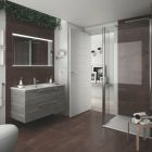 Meuble FUSSION CHROME 1000 2 tiroirs PIN BAHIA 997 x 540 x 450 mm