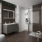 Meuble FUSSION CHROME 1000 2 tiroirs TAUPE BRILLANT 997 x 540 x 450 mm