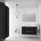 Meuble FUSSION CHROME 1000 2 tiroirs BLACK VELVET 997 x 540 x 450 mm