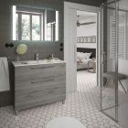 Meuble FUSSION CHROME 1000 3 tiroirs PIN BAHIA 997 x 868 x 450 mm