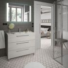 Meuble FUSSION CHROME 1000 3 tiroirs SBIANCATO 997 x 868 x 450 mm