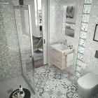 Meuble FUSSION CHROME 600 2 tiroirs CHENE NATUREL 598 x 540 x 450 mm