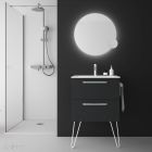 Meuble FUSSION CHROME 600 2 tiroirs BLACK VELVET 598 x 540 x 450 mm