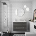 Meuble FUSSION CHROME 800 2 tiroirs ALSACE 797 x 540 x 450 mm