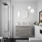 Meuble FUSSION CHROME 800 2 tiroirs PIN BAHIA 797 x 540 x 450 mm