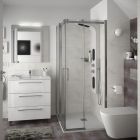 Meuble FUSSION CHROME 800 3 tiroirs BLANC BRILLANT 797 x 868 x 450 mm