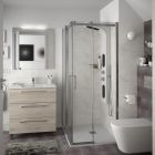 Meuble FUSSION CHROME 800 3 tiroirs CHENE NATUREL 797 x 868 x 450 mm