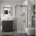 Meuble FUSSION CHROME 800 3 tiroirs GRIS BRILLANT 797 x 868 x 450 mm