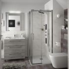 Meuble FUSSION CHROME 800 3 tiroirs PIN BAHIA 797 x 868 x 450 mm