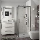 Meuble FUSSION CHROME 800 3 tiroirs SBIANCATO 797 x 868 x 450 mm