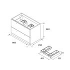 Meuble FUSSION LINE 1000 2 tiroirsCHENE AFRICAIN