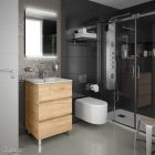 Meuble FUSSION LINE 600 3 tiroirs CHENE AFRICAIN 598 x 768 x 450 mm