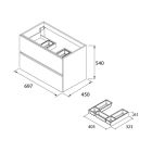 Meuble FUSSION LINE 700 2 tiroirsCHENE AFRICAIN