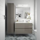 Meuble FUSSION LINE 900 2 tiroirs TAUPE BRILLANT 897 x 540 x 450 mm