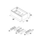 Meuble MONTERREY 1000 1 tiroir metallique PIN BAHIA 997 x 270 x 450 mm