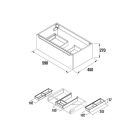 Meuble MONTERREY 600 1 tiroir metallique PIN BAHIA 598 x 270 x 450 mm