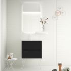 Meuble MONTERREY 600 2 tiroirs metalliques BLACK VELVET 598 x 540 x 450 mm