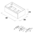 Meuble SPIRIT 1000 1 tiroir metallique SBIANCATO 997 x 270 x 450 mm