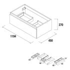 Meuble SPIRIT 1200 1 tiroir metallique SBIANCATO 1194 x 270 x 450 mm