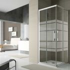 Paroi de douche CLEAR d angle 2P et 2F Serigraphie Road 0,865 m x haut. 1,95 m