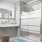 Paroi de douche CLEAR façade 1P et 1F Paillettes Serigraphie ROAD 1401 - 10,6 x haut.