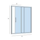 Paroi de douche CLEAR façade 1P et 1F SERIGRAPHIE ROAD 990 - 1040 x haut. 1,95 m