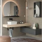 Plan de toilette COMPAKT 46 de 1401-1600 mm. avec une vasque a poser BALI