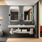 Plan de toilette COMPAKT 46 de 1601 a 1800 mm. avec deux vasques integrees CHENE