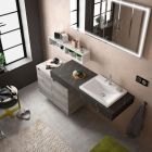 Plan de toilette COMPAKT 51 de 1201 a 1400 mm. une vasque semi encastre GRIS PI