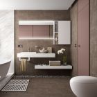 Plan de toilette COMPAKT 51 de 1401 a 1600 mm. vasque semi encastre CHENE ARCTI