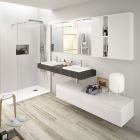 Plan de toilette COMPAKT 51 de 1801 a 2000 mm. deux vasques semi encastres GRIS