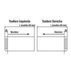 Plan de toilette jusqu´a 1000 pour vasque a poser avec porte-serviette ARDOISE