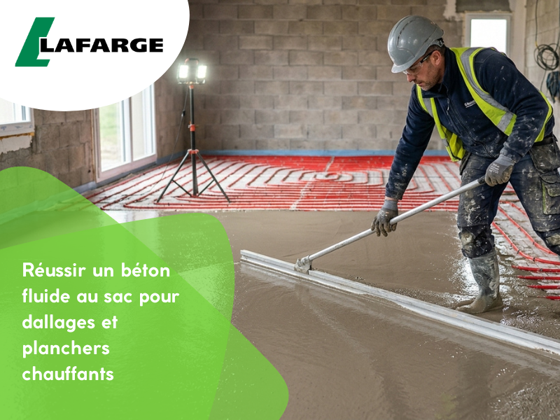 Réussir un béton fluide au sac pour dallages et planchers chauffants