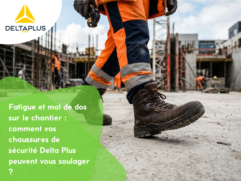 Fatigue et mal de dos sur le chantier : comment vos chaussures de sécurité Delta Plus peuvent vous soulager ?