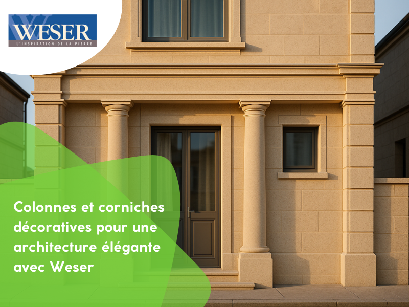 Colonnes et corniches décoratives pour une architecture élégante avec Weser