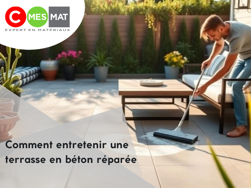 Comment entretenir une terrasse en béton réparée