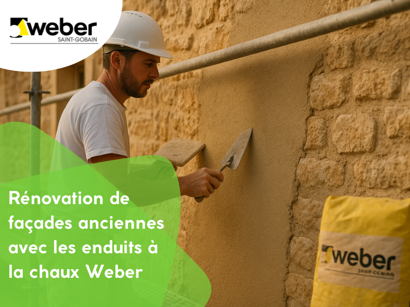 Rénovation de façades anciennes avec les enduits à la chaux Weber