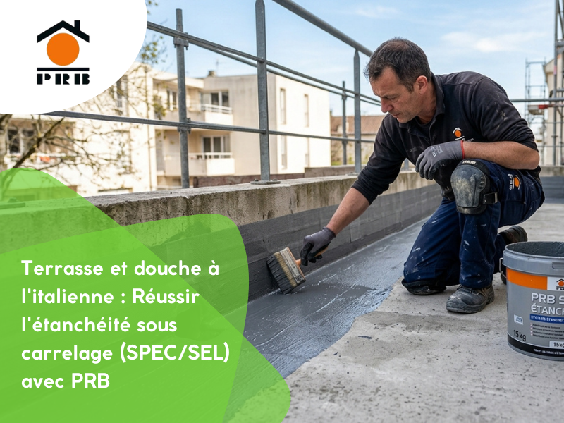 Terrasse et douche à l'italienne : Réussir l'étanchéité sous carrelage (SPEC/SEL) avec PRB