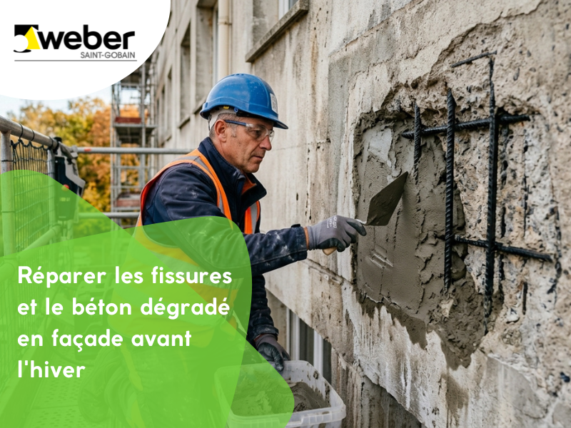 Réparer les fissures et le béton dégradé en façade avant l'hiver