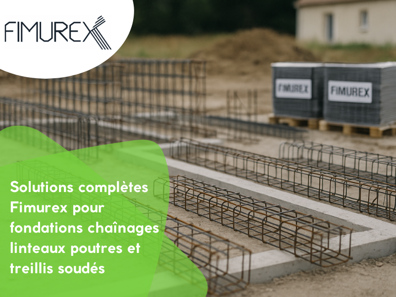 Solutions complètes Fimurex pour fondations chaînages linteaux poutres et treillis soudés