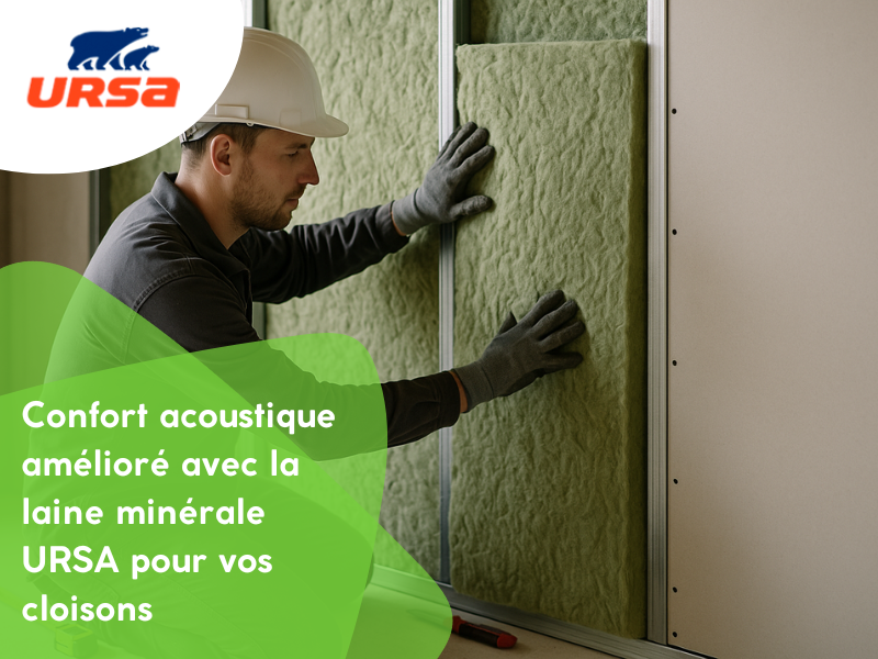 Confort acoustique amélioré avec la laine minérale URSA pour vos cloisons