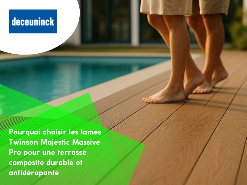 Pourquoi choisir les lames Twinson Majestic Massive Pro pour une terrasse composite durable et antidérapante
