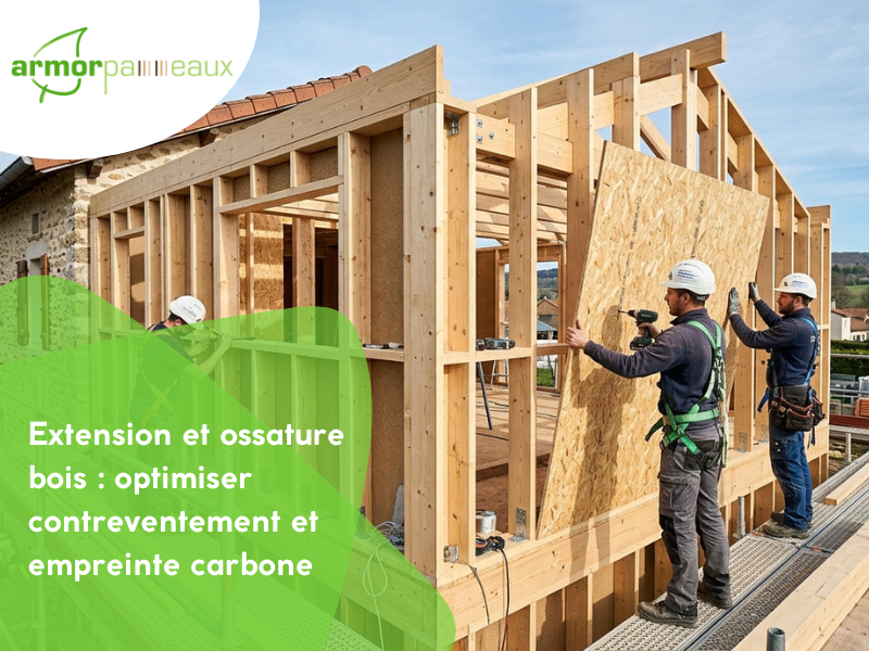 Extension et ossature bois : optimiser contreventement et empreinte carbone