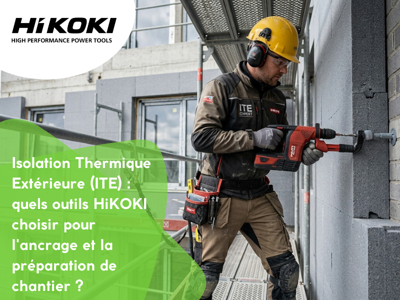 Isolation Thermique Extérieure (ITE) : quels outils HiKOKI choisir pour l'ancrage et la préparation de chantier ?