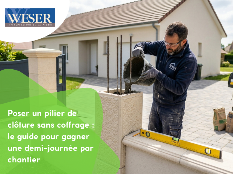 Poser un pilier de clôture sans coffrage : le guide pour gagner une demi-journée par chantier