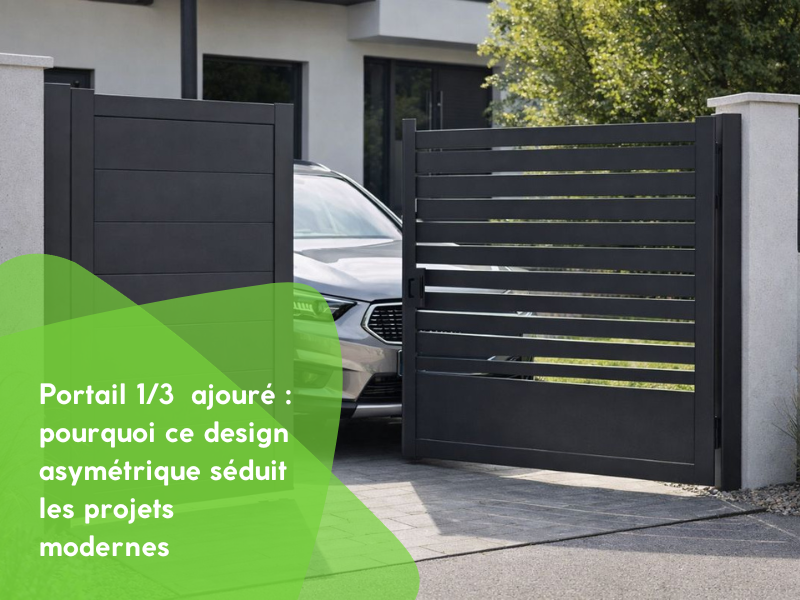Portail 1/3  ajouré : pourquoi ce design asymétrique séduit les projets modernes
