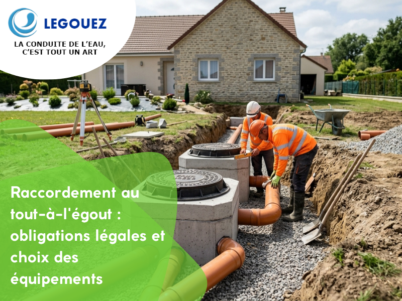 Raccordement au tout-à-l'égout : obligations légales et choix des équipements